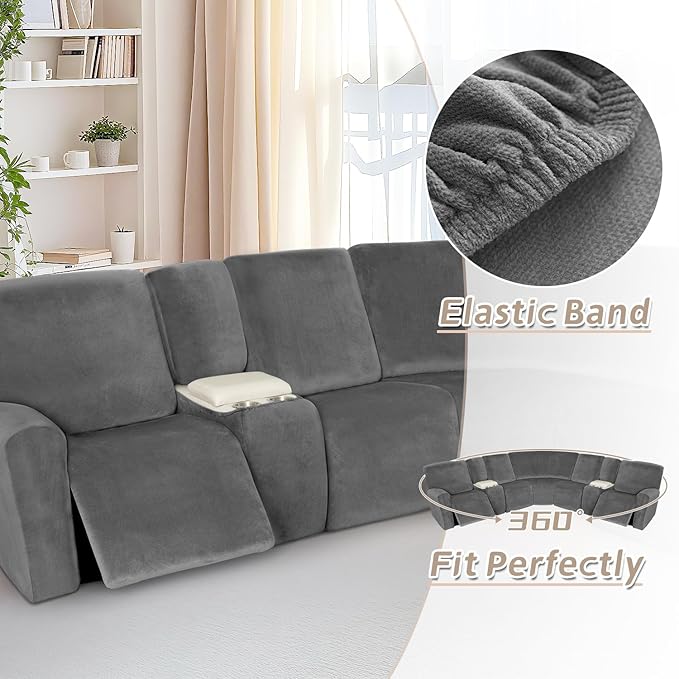 Arfntevss Sectional Recliner Couch Covers Velvet Washable Corner Sectional Sofa