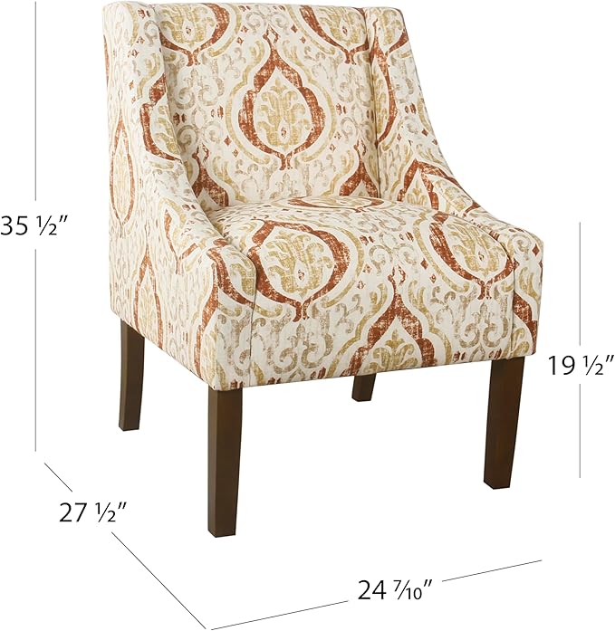 Homepop Home Decor | Upholstered Classic Swoop Arm Accent Chair | Accent Chairs