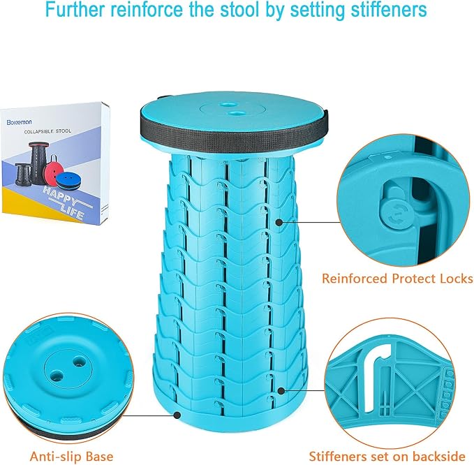 Boreeman Upgraded Folding Stool Lightweight Yet More Sturdy