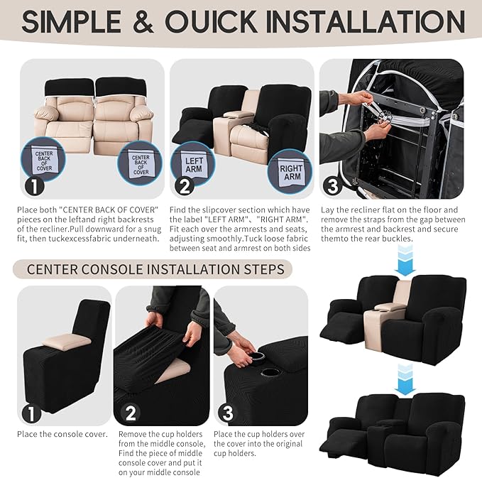 6-Piece Recliner Loveseat Covers