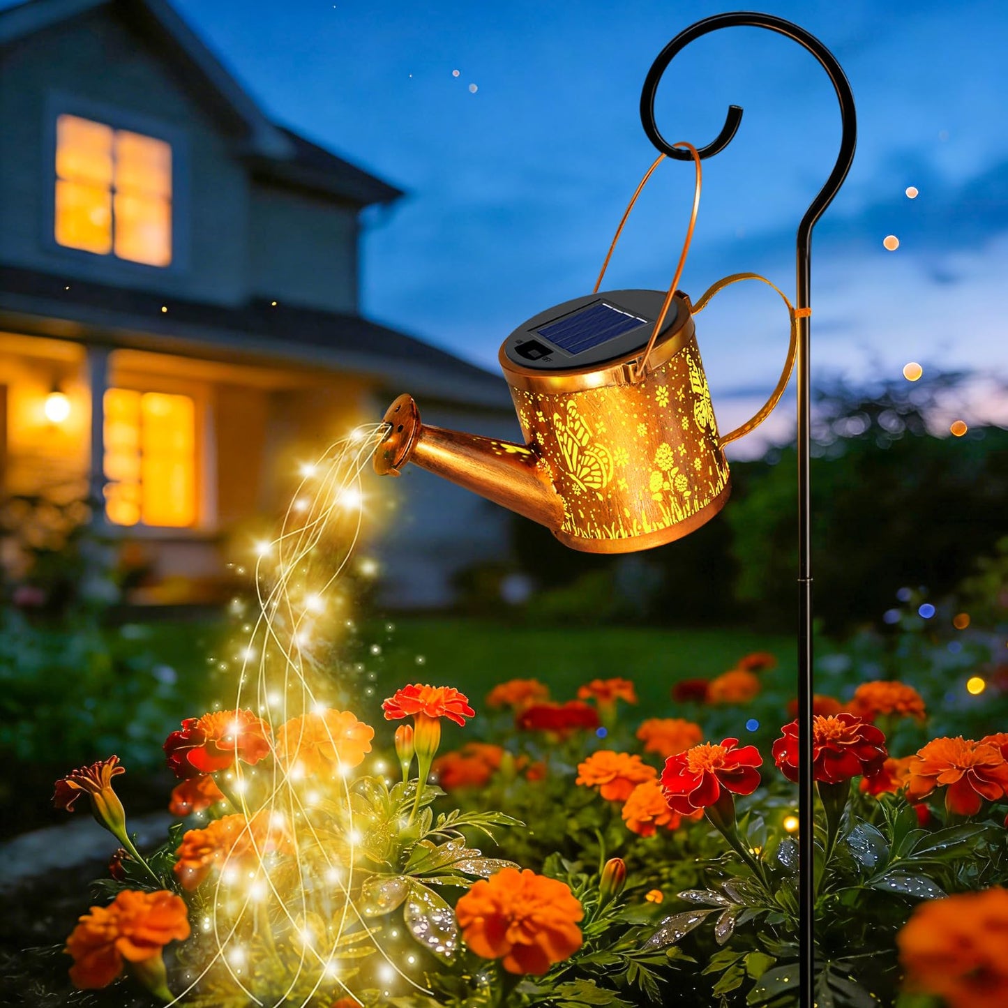 ZNYCYE Solar Watering Can Lights, Butterfly Decorative Hanging Lantern Solar Lights Outdoor Waterproof, Gifts for Mom Women Grandma Mother's Day, Retro Metal Garden Decor for Outside Yard Patio Lawn