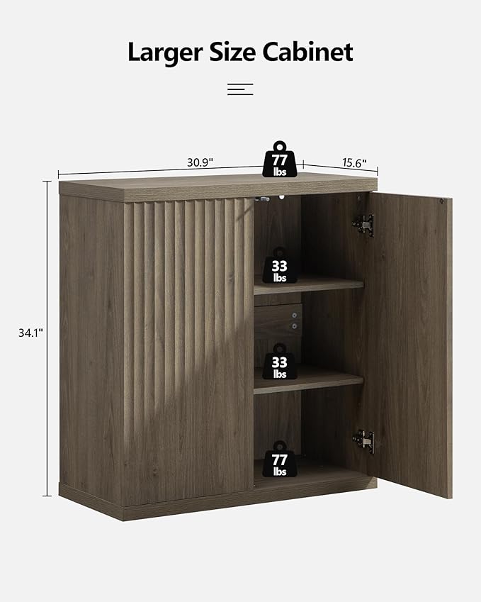 SICOTAS Buffet Cabinet with Storage Accent Sideboard Modern Credenza with Doors