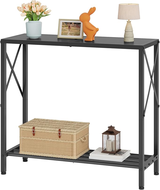 Tajsoon Small Entryway Table, 2-Tier Narrow Consle Table
