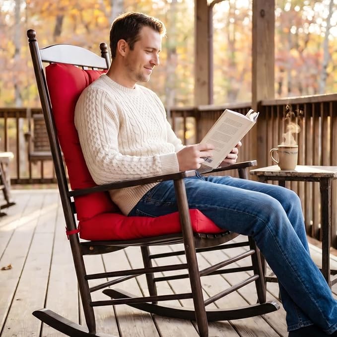 Chair Cushion Set for Rocking Chair, Rocking Chair Cushion, Overstuffed Seat