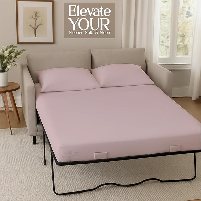 Sleeper Sofa Bed Sheet, 100% Cotton 400 Thread Count, 4 Piece Set, Deep Pocket