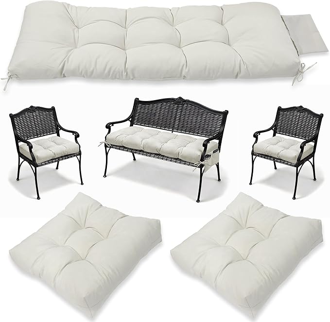 3 Pcs Wicker Chair Cushions Patio Loveseat Chaise Cushion Set