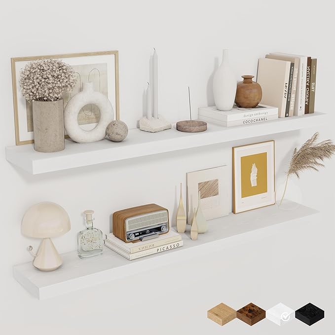 Fun Memories Floating Shelves for Wall, 40 Inch Floating Shelves for Home Decor
