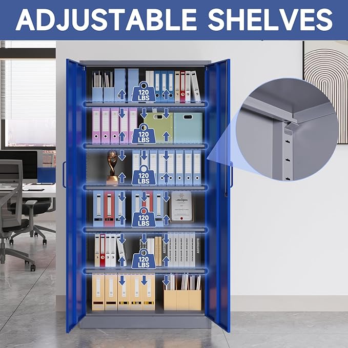 Metal Garage Storage Cabinet, Lockable Metal Cabinet