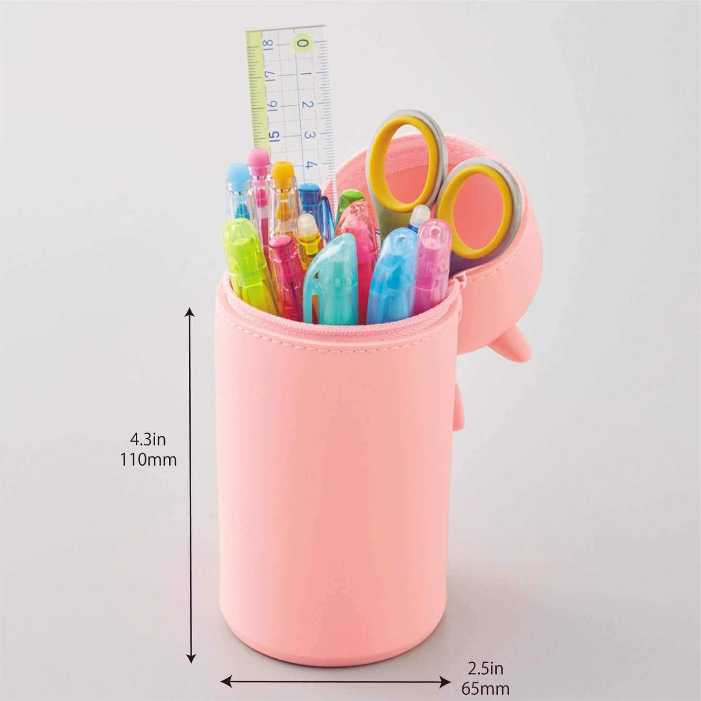 LIHIT LAB Kawaii Japanese Dog Large Stand Up Pencil Case For School Office College, Cute School Supplies, Animal Pen Holder Pencil Pouch Holder Girls, Artist, Boston Terrier (A7714-8)