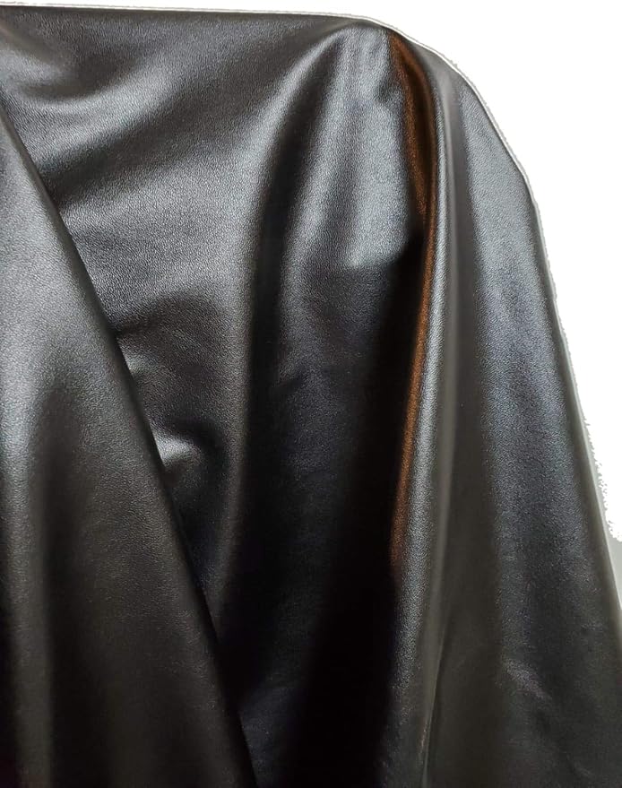 NAT Leathers™ | Black Think Stretch Garment Super Soft Faux Vegan Leather PU |
