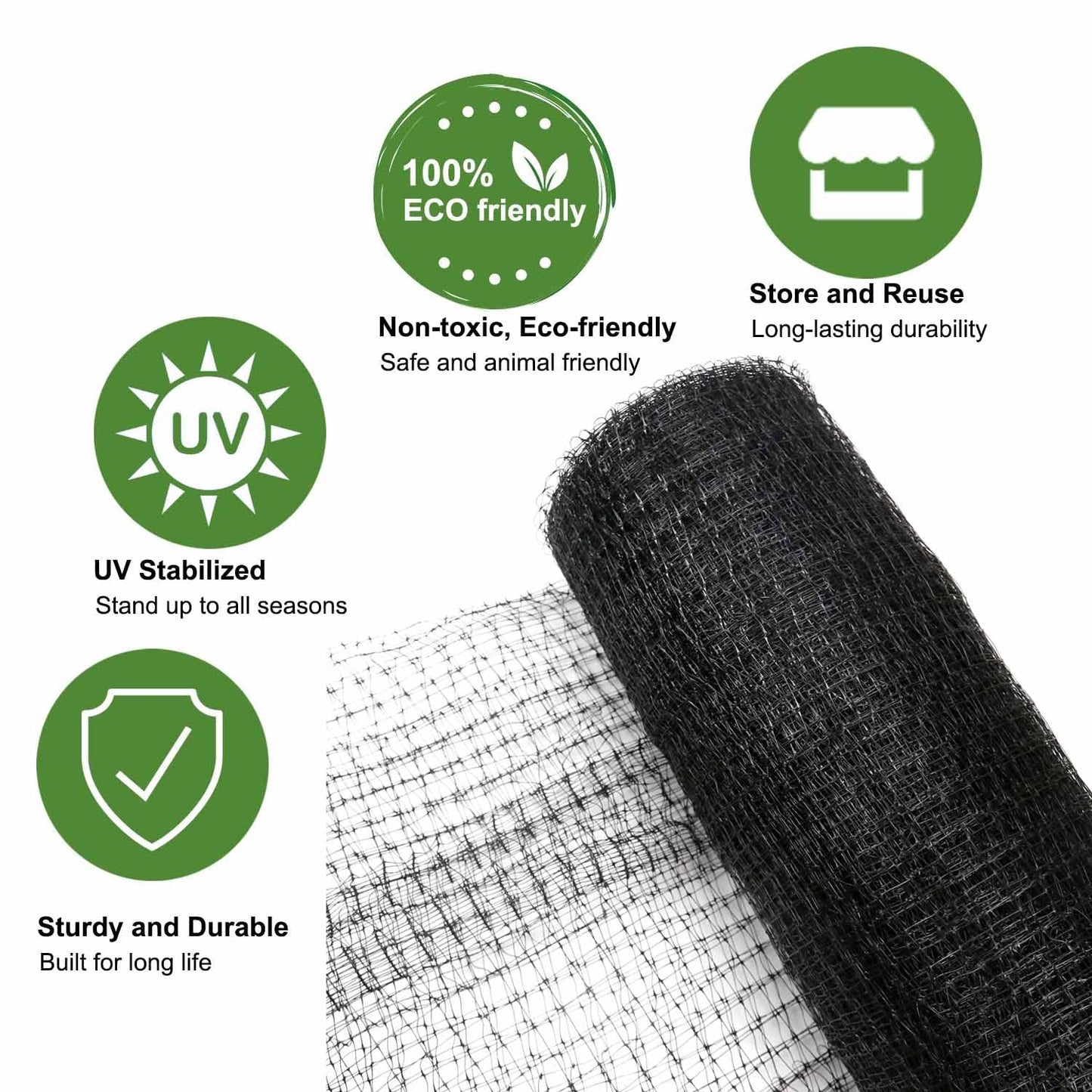 KLEWEE Bird Netting, 13 x 33 FT Heavy Duty Garden Netting Fine Mesh for Protect Fruit Trees, Plants and Vegetables from Birds, Deer, Squirrels and Other Animals