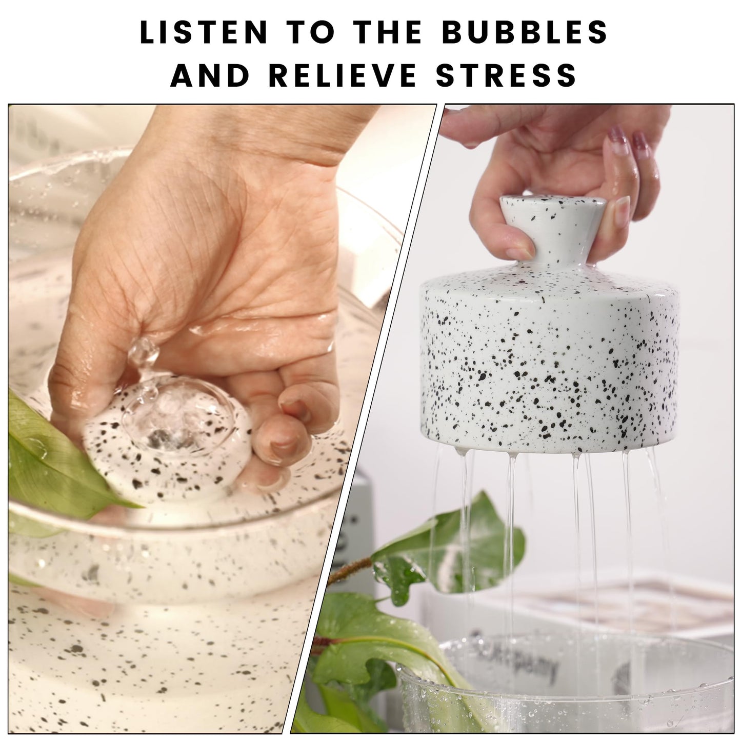 Manykettle Ceramic Watering Bell, Decorative Watering Can for Plants, Stylish Indoor and Outdoor Watering Pot, Perfect for Home Garden and Office Décor(Starry White 19 fl oz)