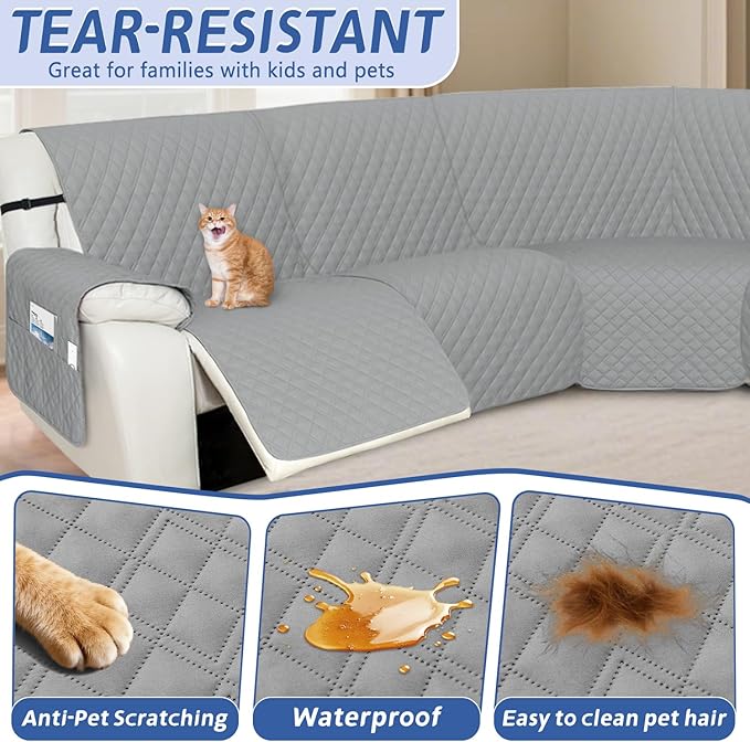 Arfntevss Recliner Sectional Couch Covers Waterproof L Shape Sofa Cover