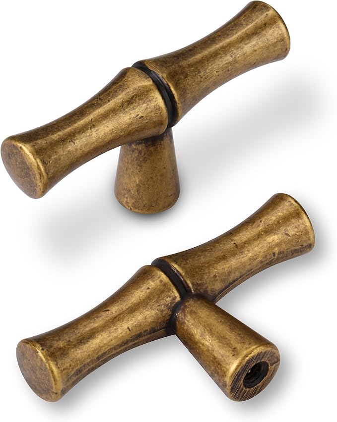 6Pcs Bamboo Shape Zinc Alloy Cabinet Knobs Handles pulls, Dresser Drawer