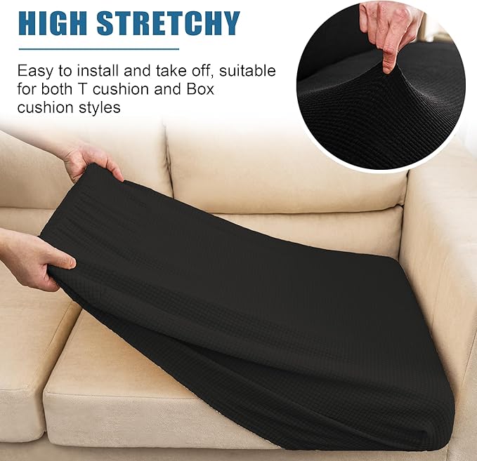 Water Repellent Couch Cushion Cover 3 Pieces Sofa Seat Cushion Covers, Stretch