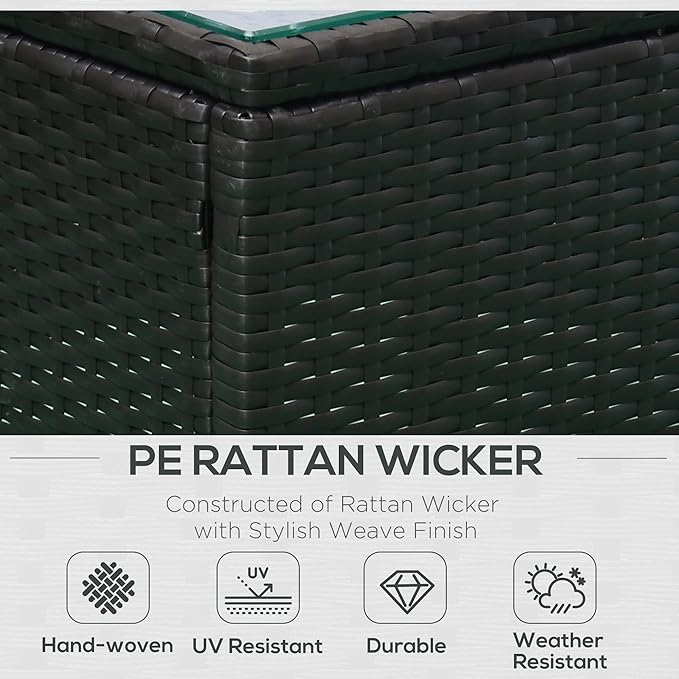 Outsunny 5 Pieces Rattan Wicker Lounge Chair Outdoor Patio Conversation Set
