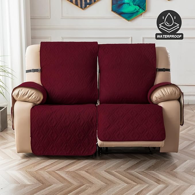 Genina Waterproof Loveseat Recliner Cover Non-Slip, Sofa Cover
