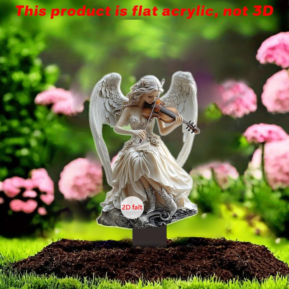 YUEYINGMG Garden Decor, Acrylic 2D Stake, Pot Plants Garden Yard Lawn Outdoor Fairy Statue Ornaments, Fairy Garden Accessories Decoration (Style B)