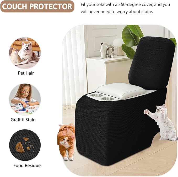 ALIECOM Recliner Sectional Couch Covers L Shape Stretch Corner Reclining
