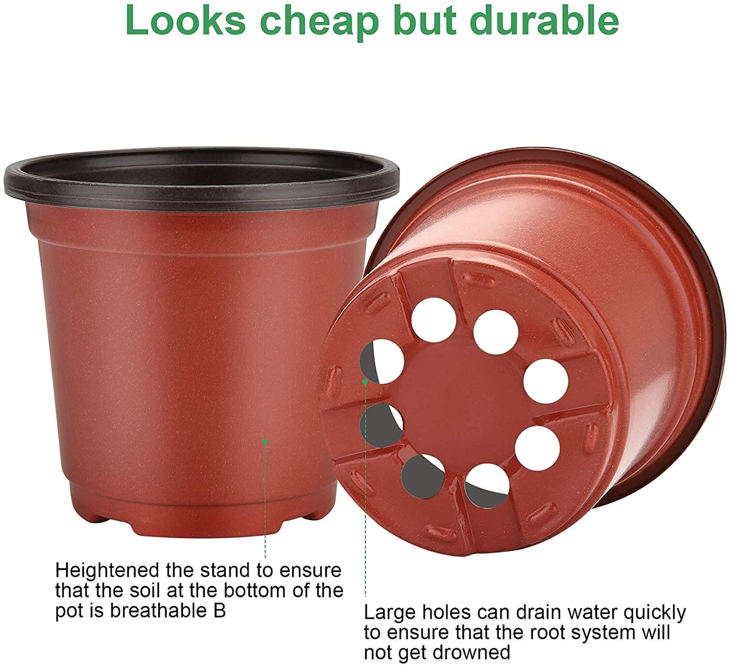 MIXC 5 Packs Seedling Trays+ 30 Packs Plant Nursery Pots with Humidity Dome