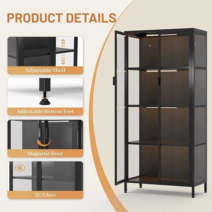 Eltean 63" H Display Cabinet