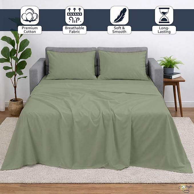 Cottington Lane Sleeper Sofa Sheets Full Size, 4 Piece Premium Quality 100%