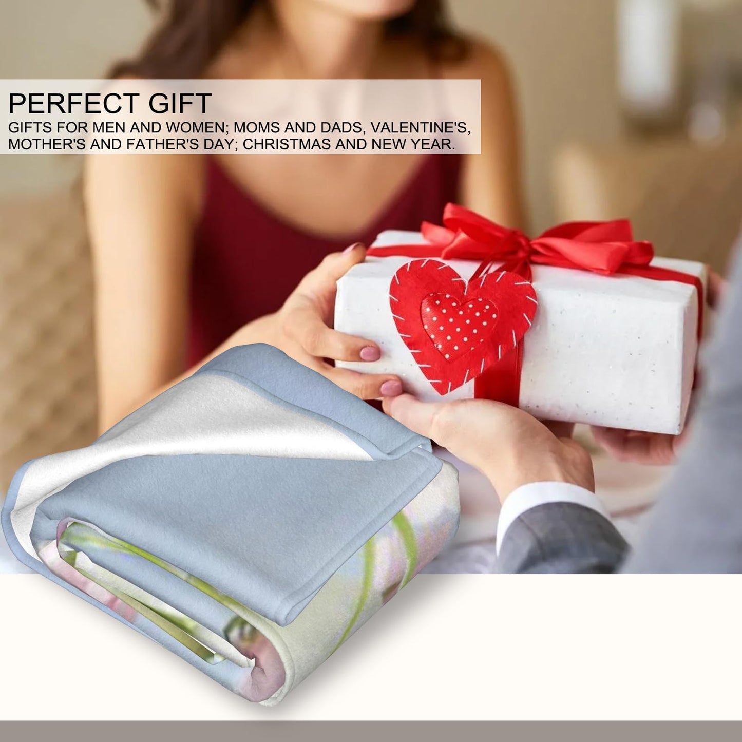 Bidesk Pretty Crane Blanket Soft Flannel Throw Blanket, Cozy & Warm Yet Lightweight Blankets for Travel, Couch, Bed, for Men Women Adults, Fuzzy Outdoor Comfort Wrap 60"×50"