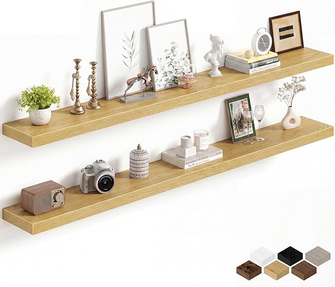 Fun Memories 67Inch Long Floating Shelves, 8 Inch Deep Shelves