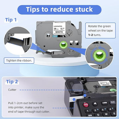 Label KINGDOM Tze-241 18mm 3/4 inch Label Maker Tape Compatible with Brother Ptouch Printer PT D400 D410 P710bt P750w, 10 Pack