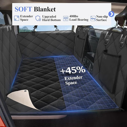 Back Seat Extender for Dogs Truck-Large Space, Dog Pet Seat Cover Back Seat with Blanket, Backseat Dog Hammock for Crew Cab Trucks F150, RAM1500, Sierra, Tundra, Silverado