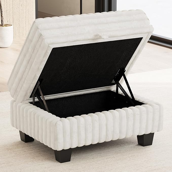 Belffin Corduroy Fabric Ottoman