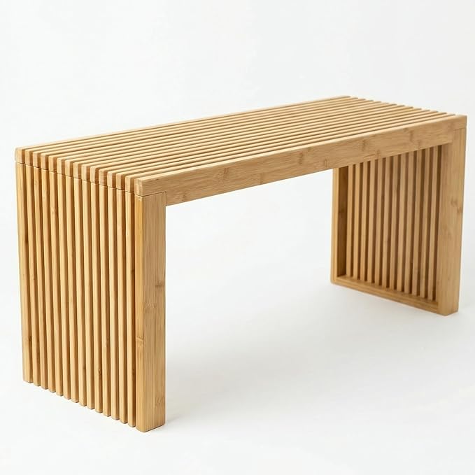 Bamboo Natural 36 inch Wooden Bench, Small Wood Benches