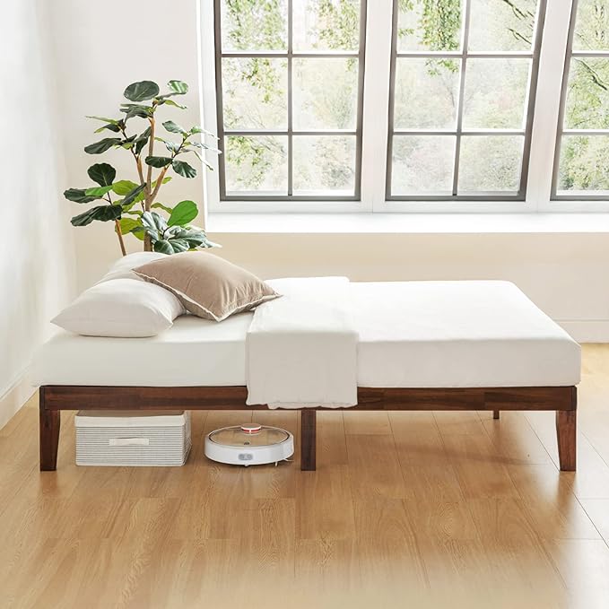 Mellow Naturalista Classic 12-Inch Solid Wood Platform Bed | Wooden Slats