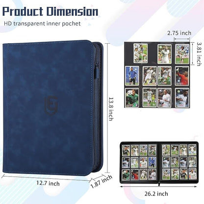 12 Pocket Card Binder,720 Pocket Trading Card Binder，Side Loading Collectible Card Albums for MTG, for TCG Football, Sports, Game Cards Blue