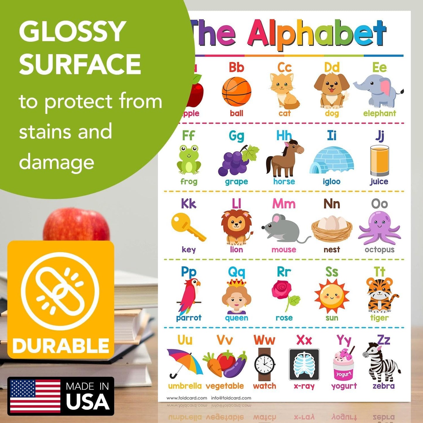 Opposites Educational Charts for Preschool to Gradeschool – Bright and Colorful Visual/Learning Aid Wall Art Poster for Classroom or Home | Printed on Glossy Durable Cardstock | 11" x 17" | 5 per Pack