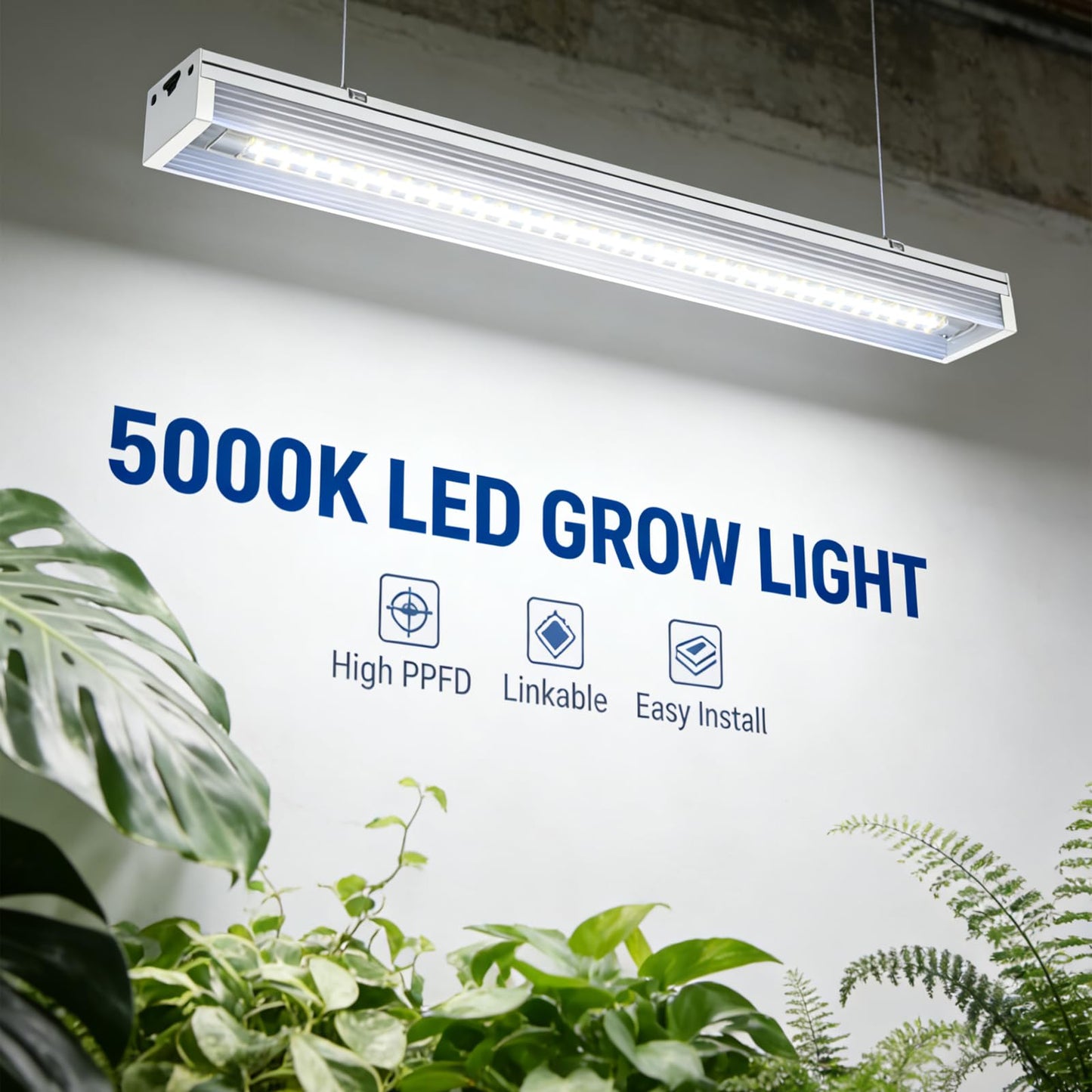 Grow Lights for Indoor Plants Full Spectrum Grow Lights for Seed Starting,4FT 5000K Daylight White Plant Light for Indoor Plants,252W(6x42W 1400W Equivalent) Linkable Design,Greenhouse,6 Pack