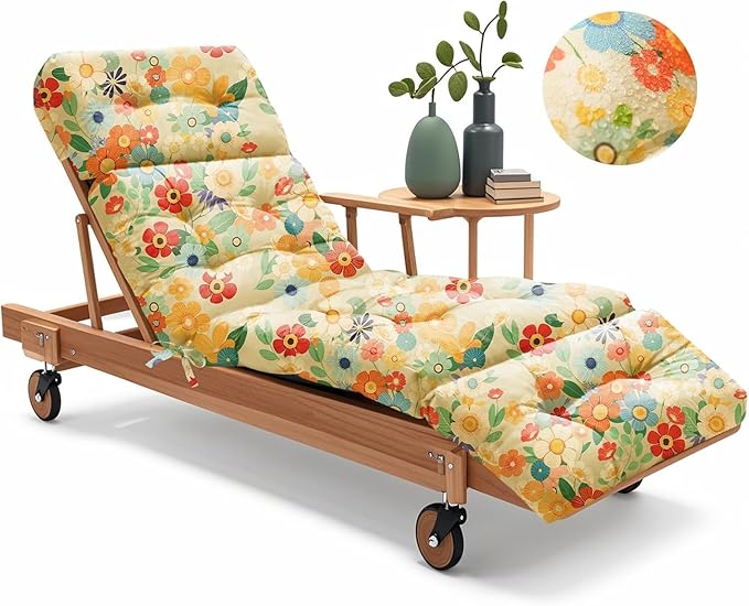 Outdoor Chaise Lounge Chair Cushion 75.1 x 22.8 x 4.7 Inches 100% Waterproof