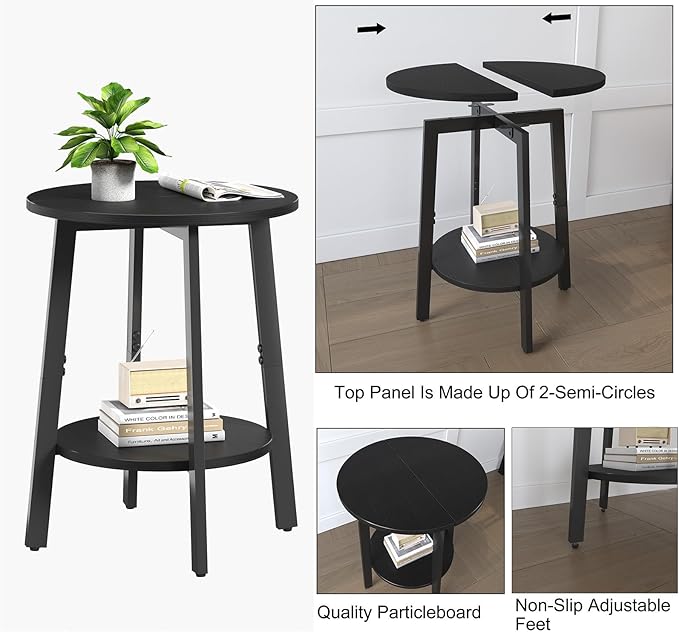 sthmec Side Table, Small Round End Table