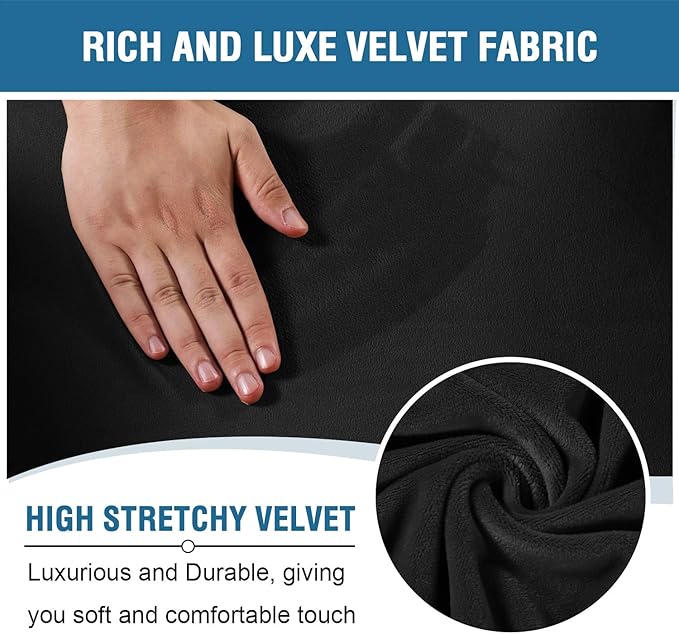 H.VERSAILTEX Velvet Stretch Recliner Couch Covers 6-Pieces Recliner Loveseat
