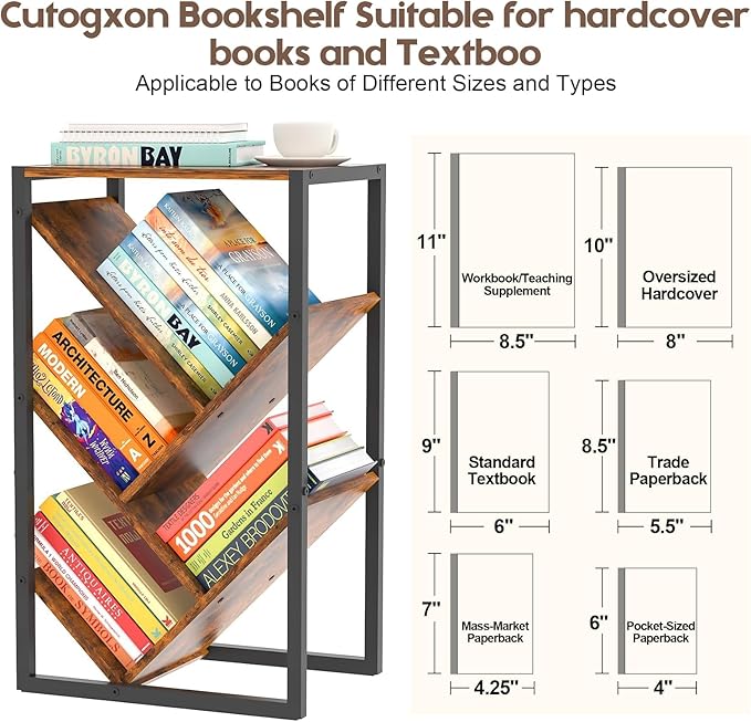 Small Bookcase - 5 Tier Tree Bookshelf