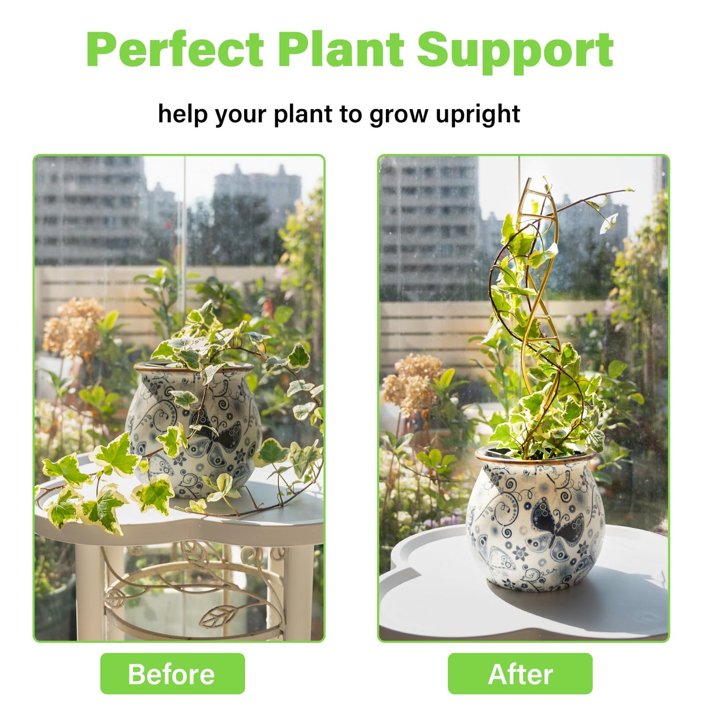 GOOOXIM Indoor Plant Trellis for Potted Plants - Durable Metal Climbing Trellis with Unique DNA Spiral Design for Vining Plants, Easy Installation for Indoor & Outdoor Use