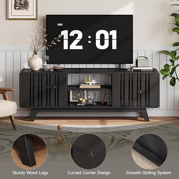 ONBRILL 63-Inch TV Stand for TVs up to 75 Inch, Mid-Century Modern Television