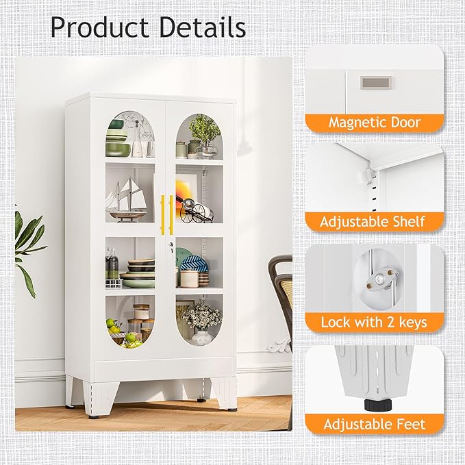 PAOFIN 47" H Locking Display Cabinet
