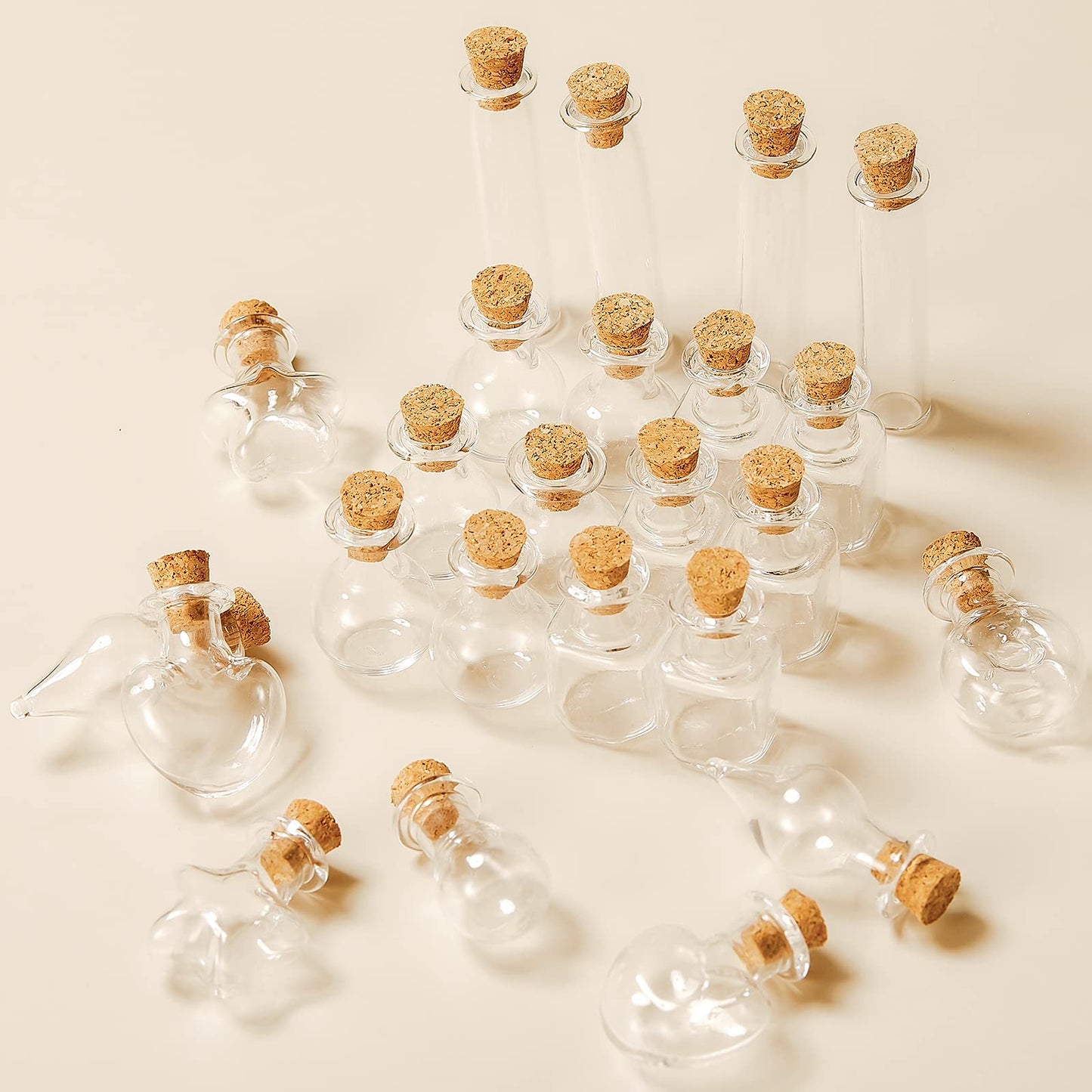 Geiserailie 80 Pieces Tiny Glass Bottles Spell Jars with Cork Stoppers Small Mini Wishing Potion Bottles Witchcraft Supplies for Winter Wedding Party Decor Drifting DIY Crafts Project(Classic Style)