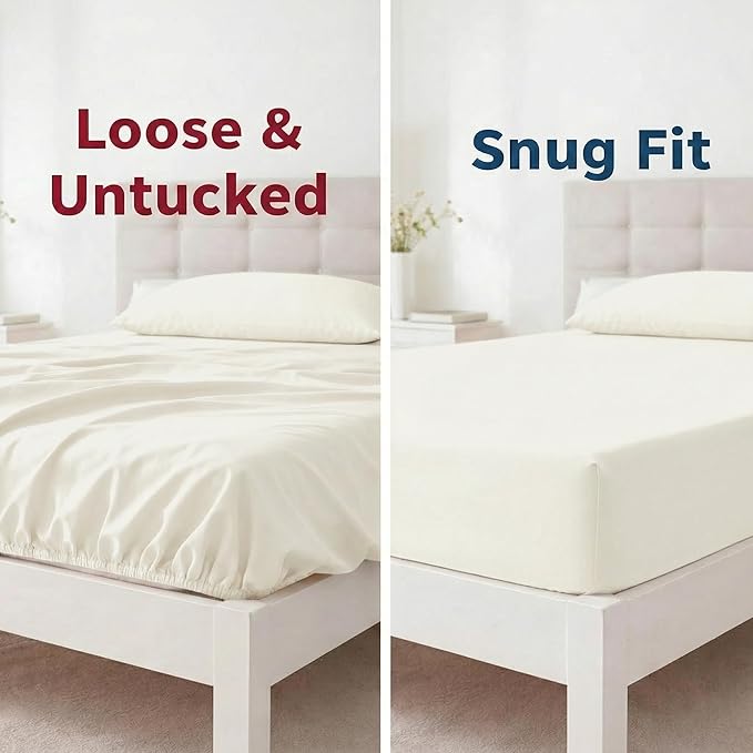 Stretchy Queen Fitted Sheet for 4 Inch Low Profile Mattress