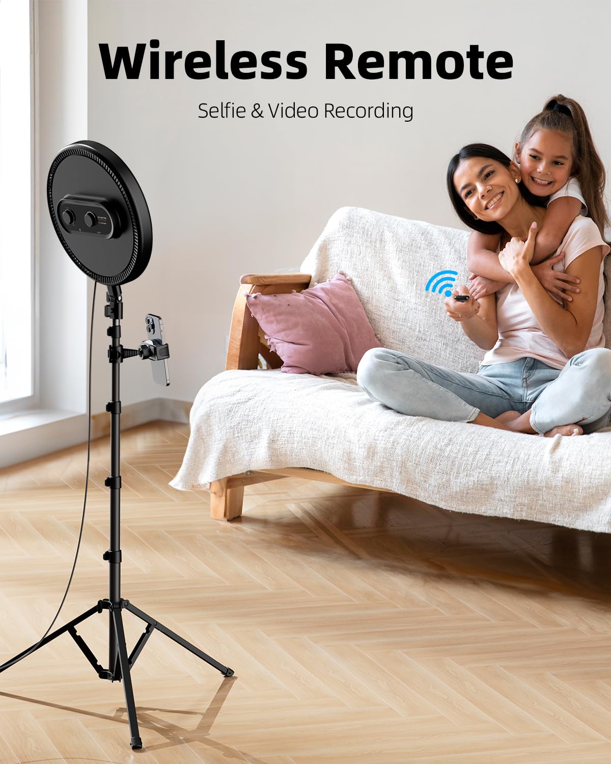 Weilisi Large Ring Light with 72" Tripod Stand, 6500K Full-Screen Selfie Ring Light for Live Stream, YouTube, TikTok, Video Recording, Photography, Ring Light Tripod for iPhone/Phone with Remote