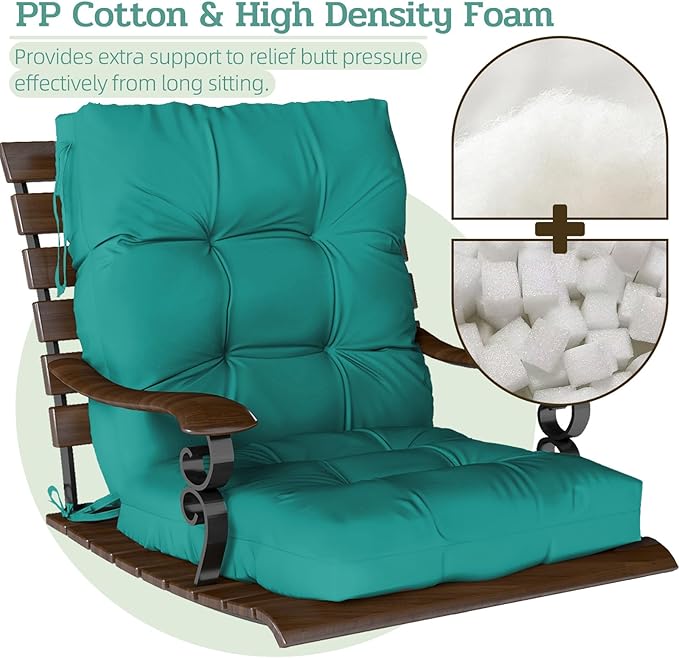 Outdoor Chair Cushion, High Back Soft Seat Pad