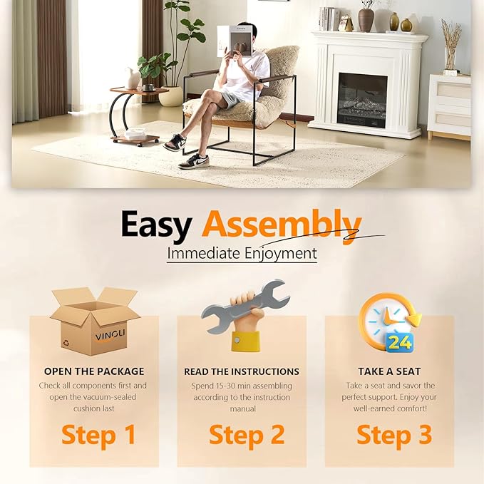 VINGLI 28" Cute Reading Armchair