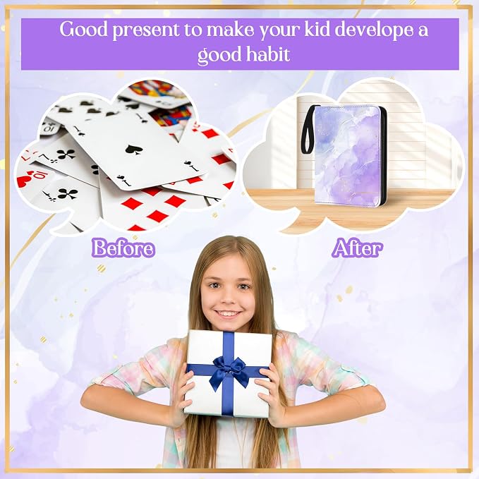 Card Binder 4/9 Pocket PU Waterproof Trading Binder Compatible with Mtg/ygo/tcg for 400/900 Portable Album Holder with Zipper Wristband Card Organizer