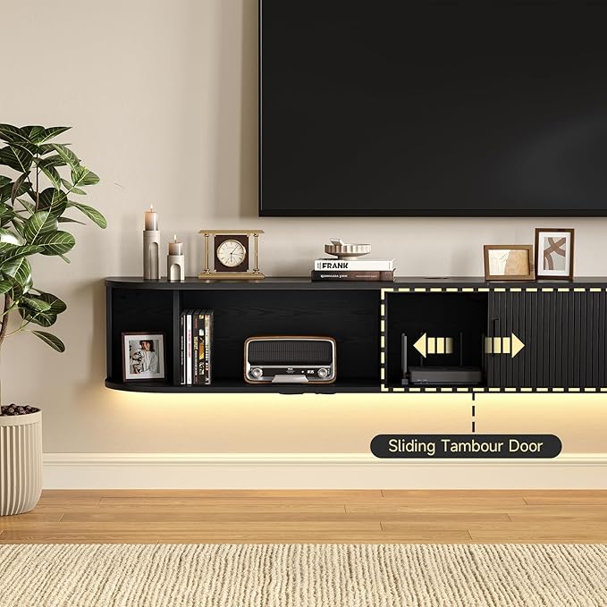 80" Floating TV Stand with Power Outlet